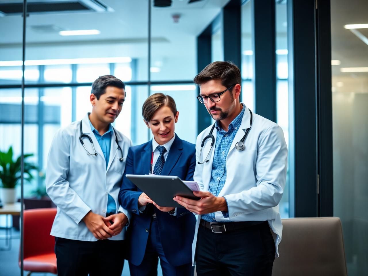 Healthcare professionals reviewing financials